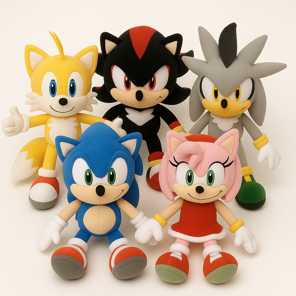 Boneco do Sonic Tails Amy Shadow Knuckles Silver 6 Urso de Pelucia Brinquedo Menina Menino pelúcias