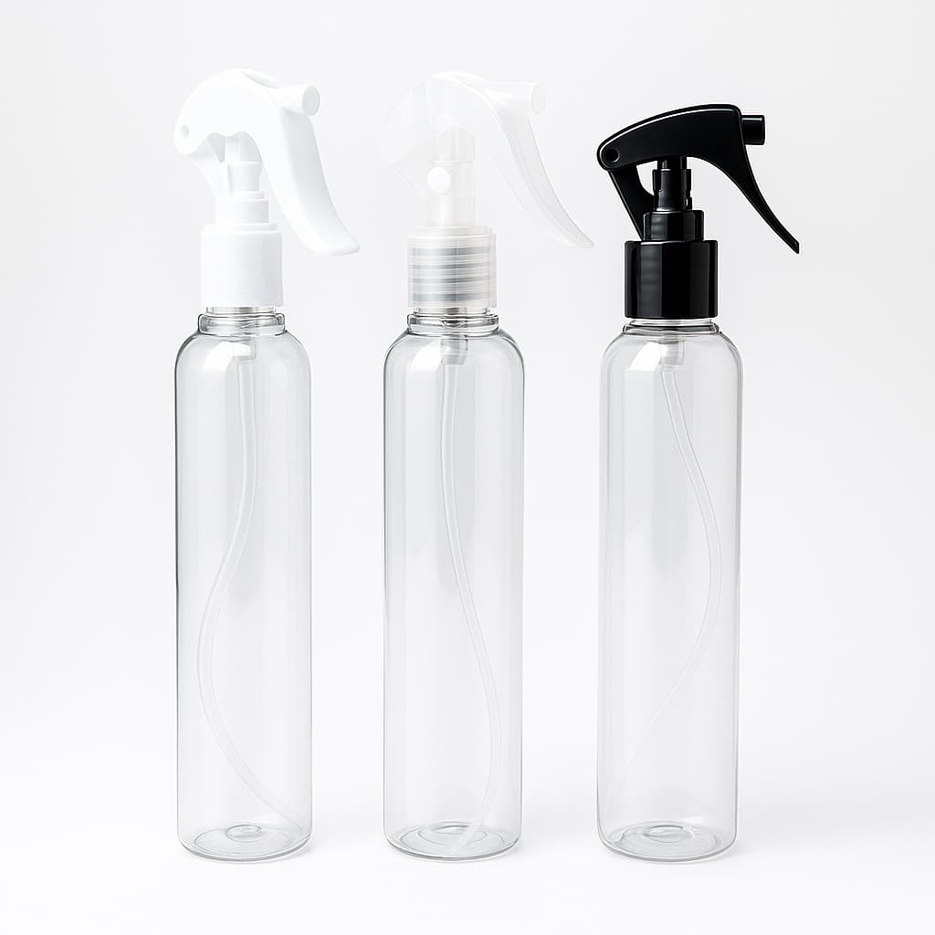 Kit 02 Unidades Frasco Borrifador Cilíndrico Válvula Gatilho 200mL