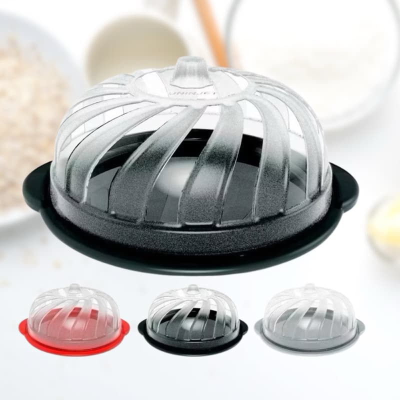 Boleira com Tampa  transparente e Prato Preto Porta Bolo 25cm Uninjet