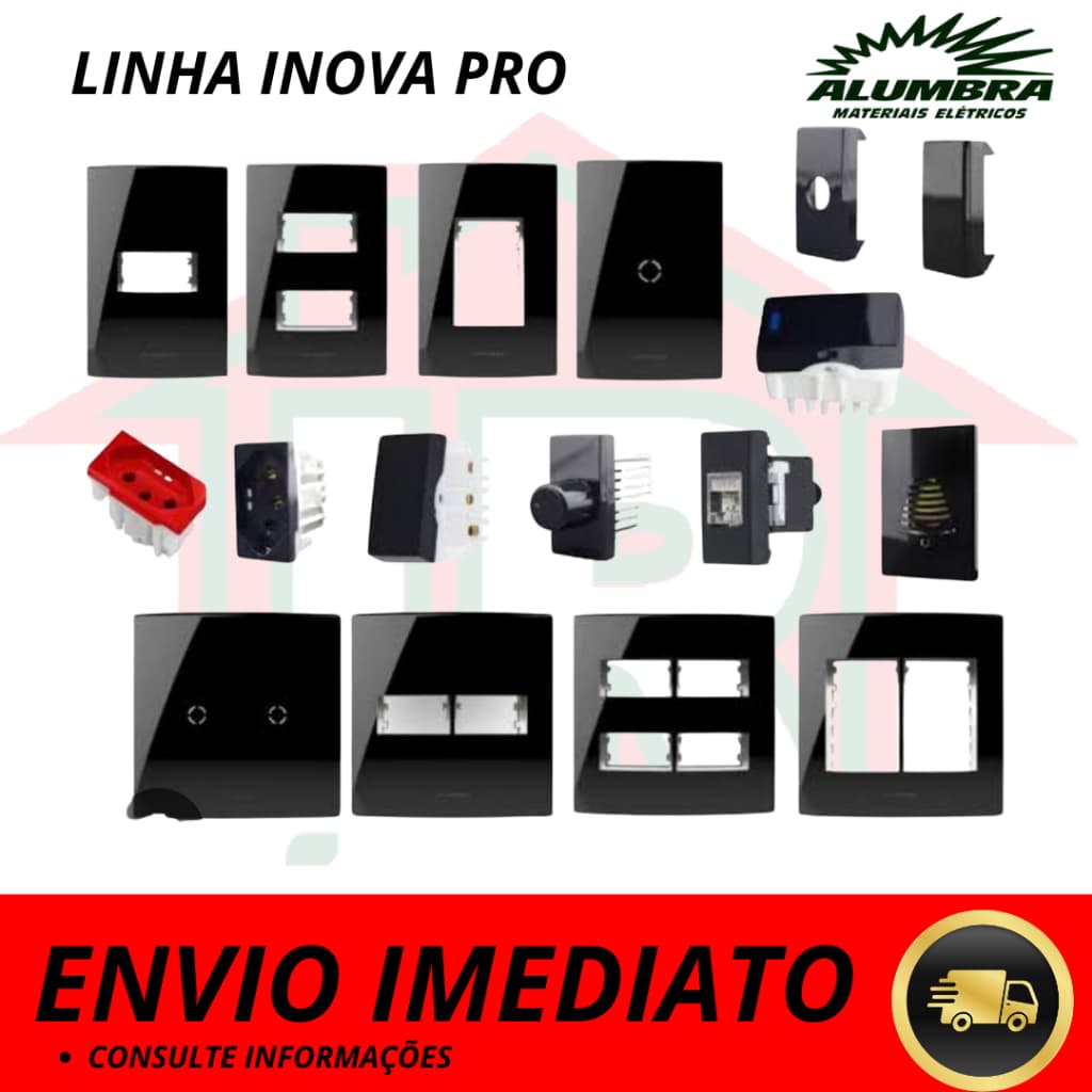 Interruptores e Tomadas Inova Pro Class Black Piano Alumbra