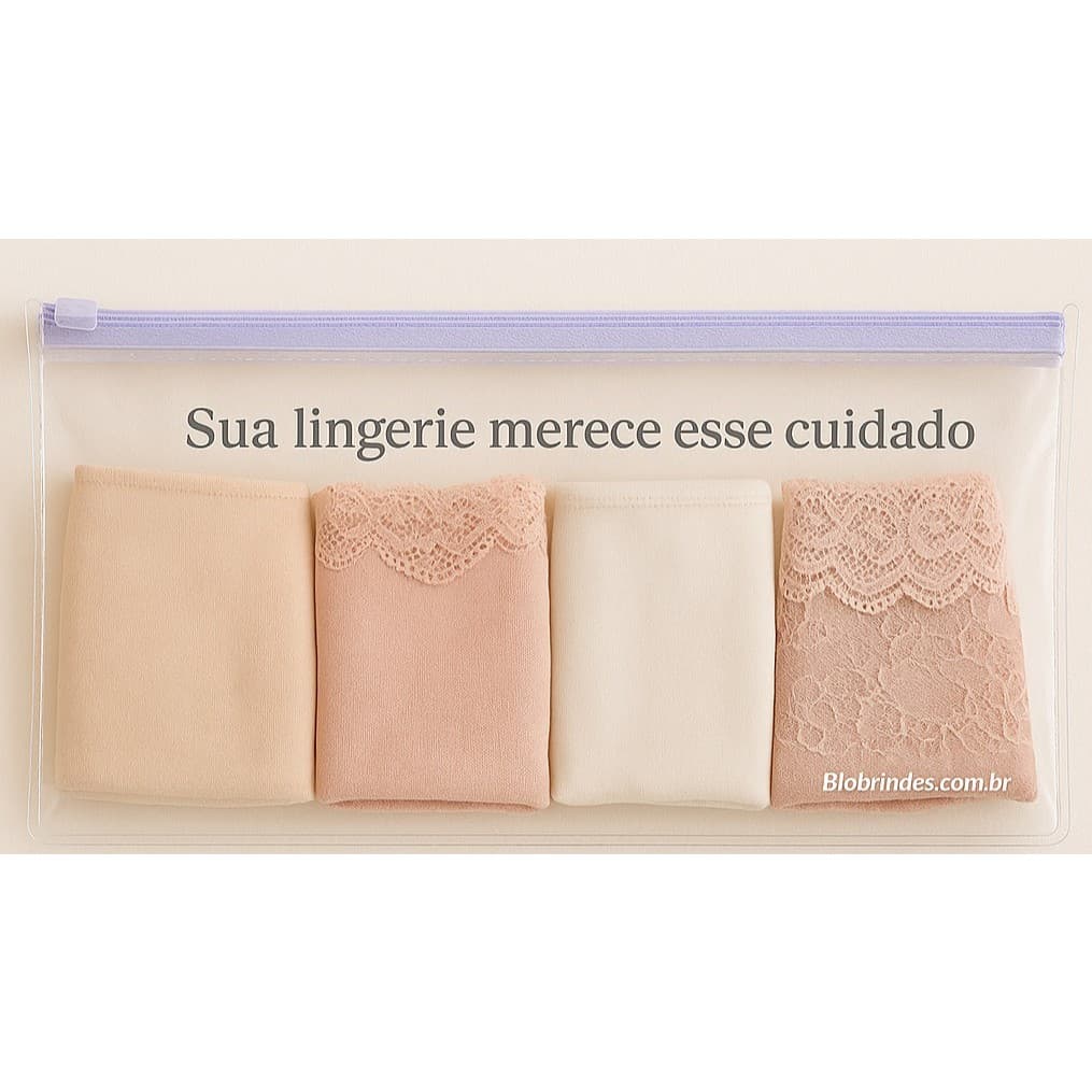 Estojo Zip Transparente para Organizador Lingerie / Gavetas 25x13cm (10 unidades)
