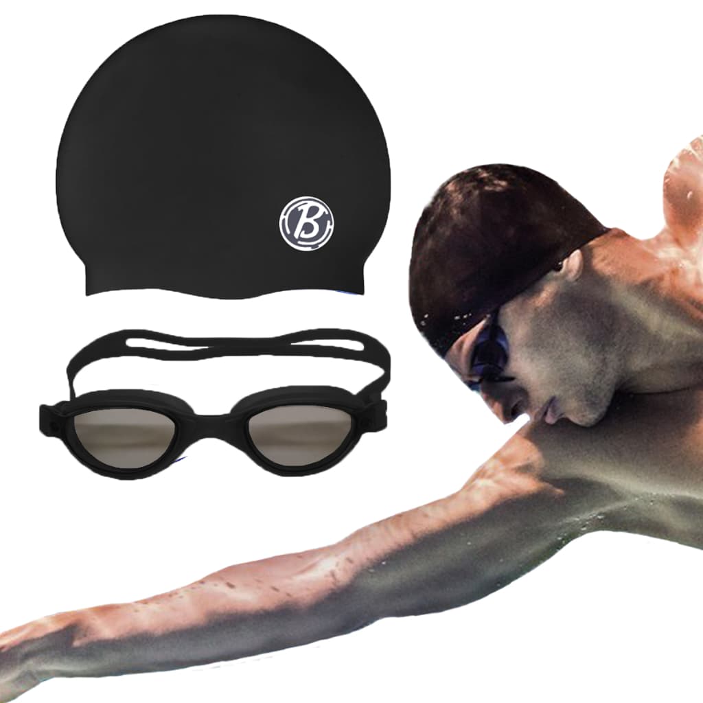 Kit Óculos Natação Piscina Adulto Não Embaça + Touca De Silicone