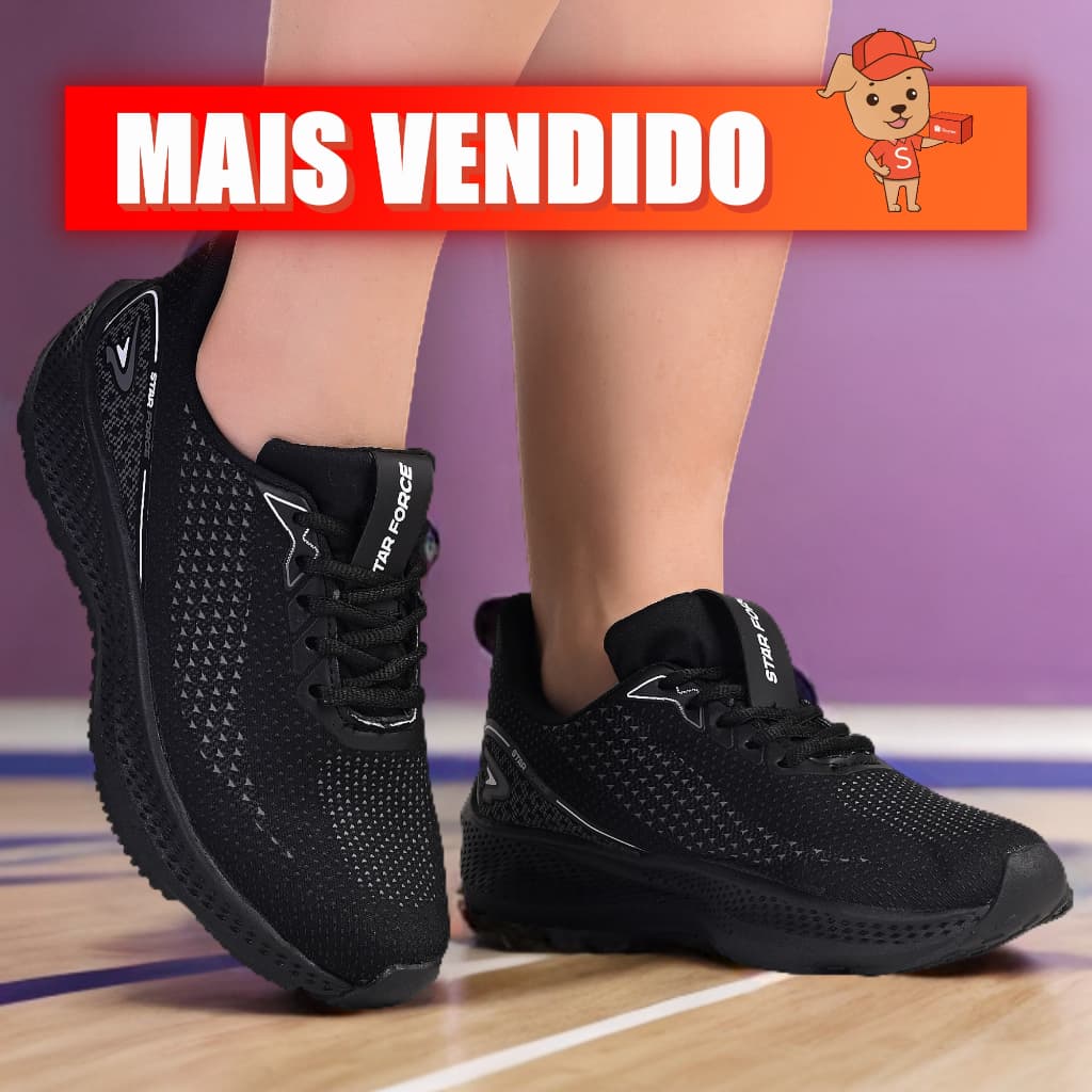 Tênis feminino masculino caminhada pra malhar treino academia leve confortável flexível star force