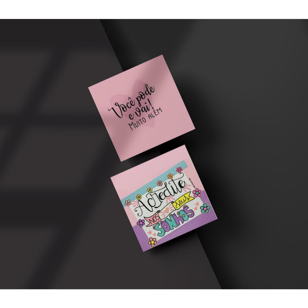 Mini cartão de mesangem motivacionais