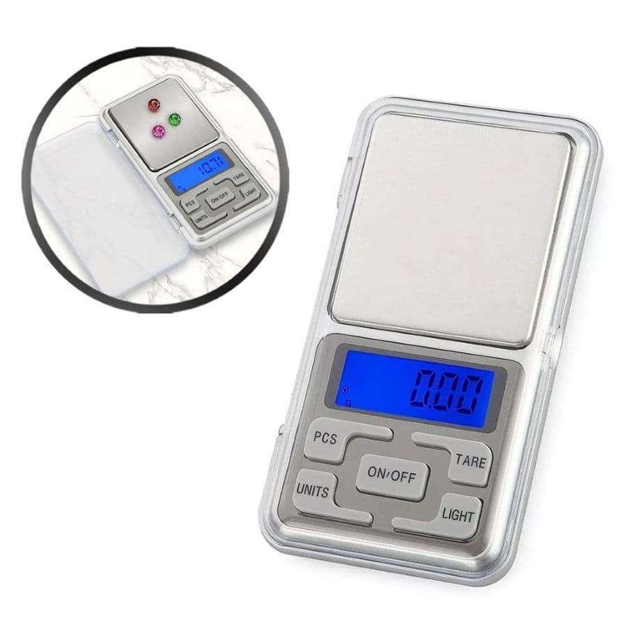 Mini Balança Digital de Bolso Alta Precisão 0,1g até 500g Joias Ouro Farmácia