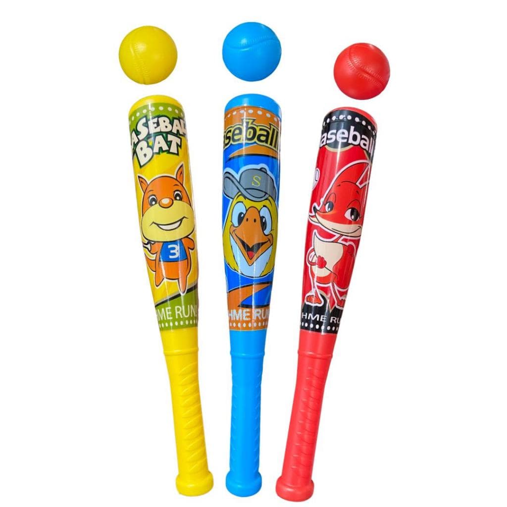 Kit 10 Bastão Taco Plástico Baseball Infantil Bolinha