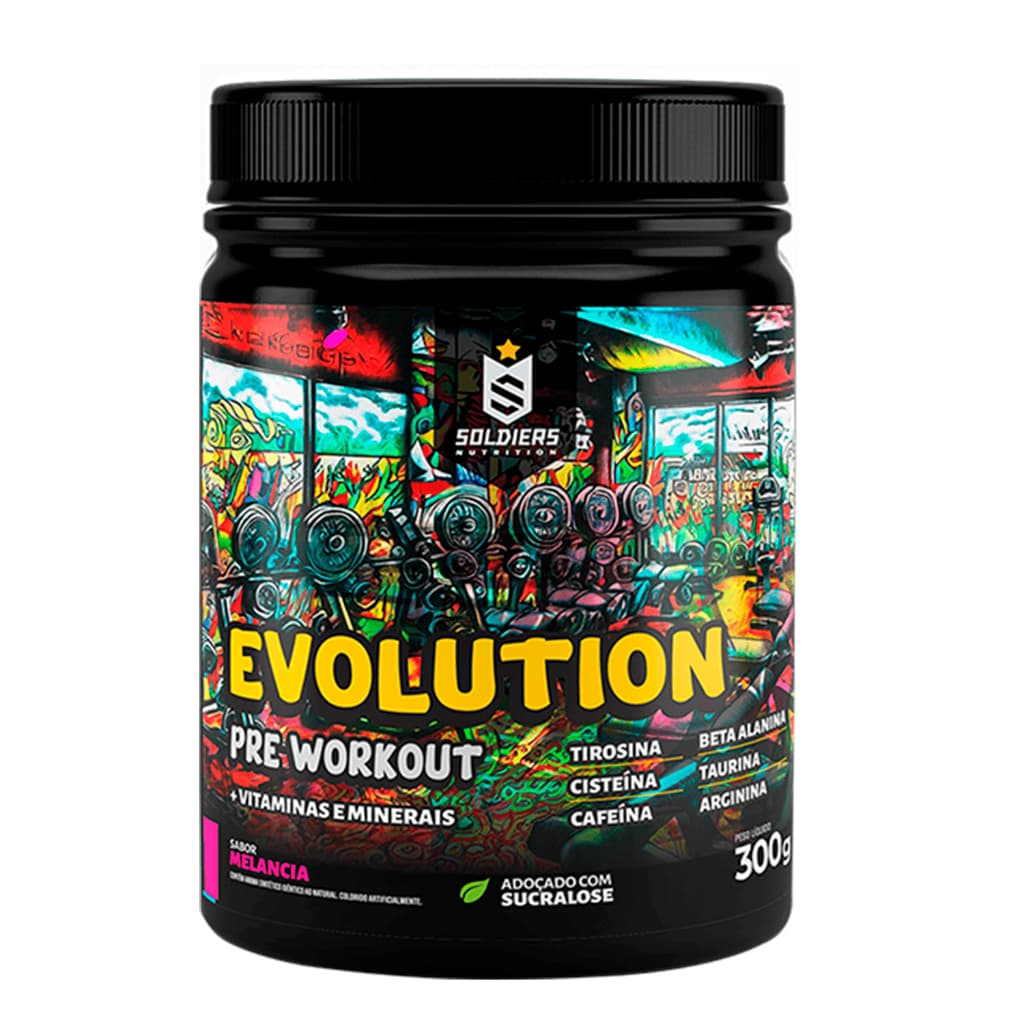 Pré Treino Evolution 300g Soldiers Nutrition Pre Workout Termogênico Energia Foco Resistência Academia