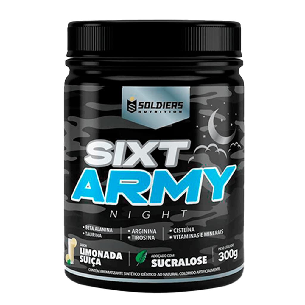 Pré-Treino Sixt Army Night 300g Soldiers Nutrition Pré Treino Pre Workout Termogênico Energia Foco Resistência Academia