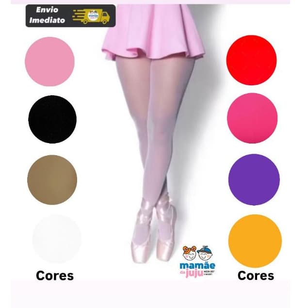 Meia Calça Ballet Balé Adulto e Infantil com Pé - Fio 40 - Modelo Premium