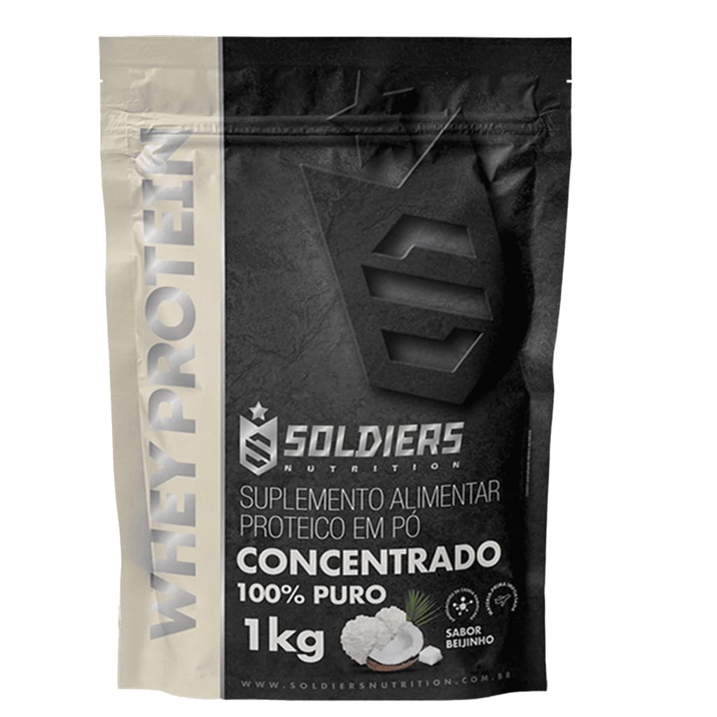 Whey Protein Concentrado 1kg 100% Importado Soldiers Nutrition Suplemento Proteína Muscular