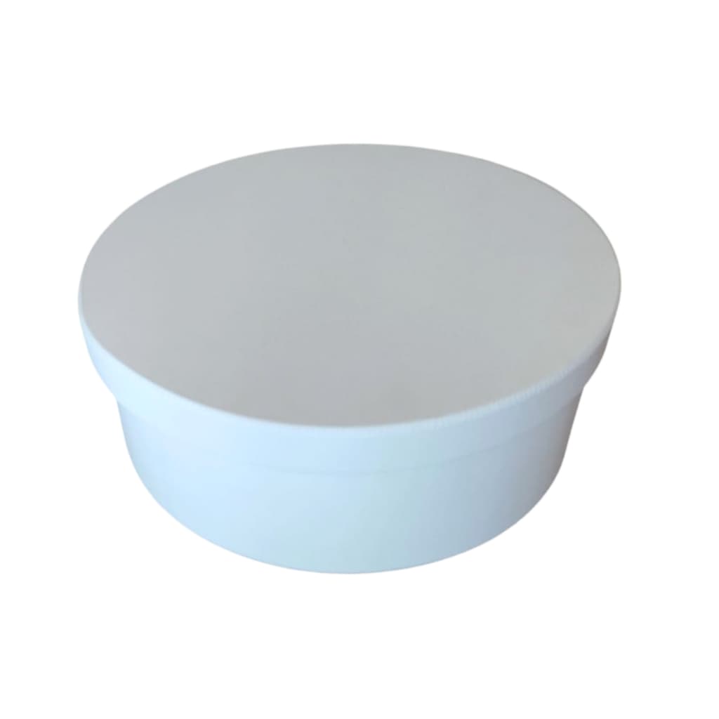Caixa Redonda Pintada em Mdf Multiuso Decorativa 25x10 Convite Padrinhos Presentes Branca