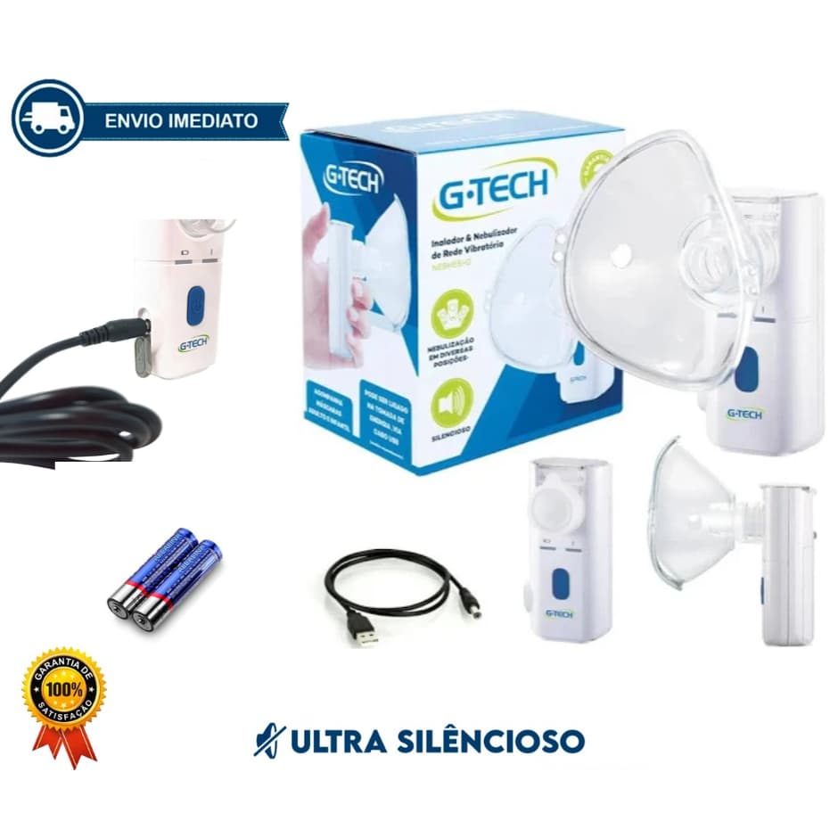 Nebulizador Inalador de Rede Vibratoria Sem Fio G-Tech Nebmesh2