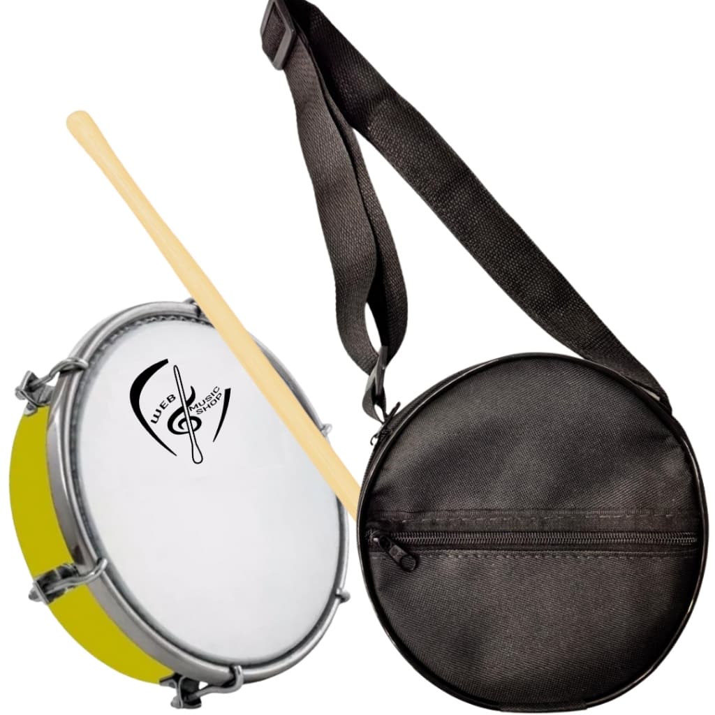 Tamborim 6" Polegadas Abs Web Music Pele Leitosa+ Capa Nova_SP+ Baqueta Madeira + Chave Afinação