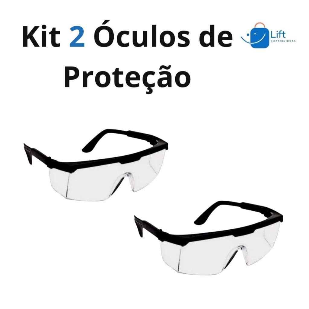 Kit 2 Óculos de Proteção EPI Transparente - Segurança e Conforto