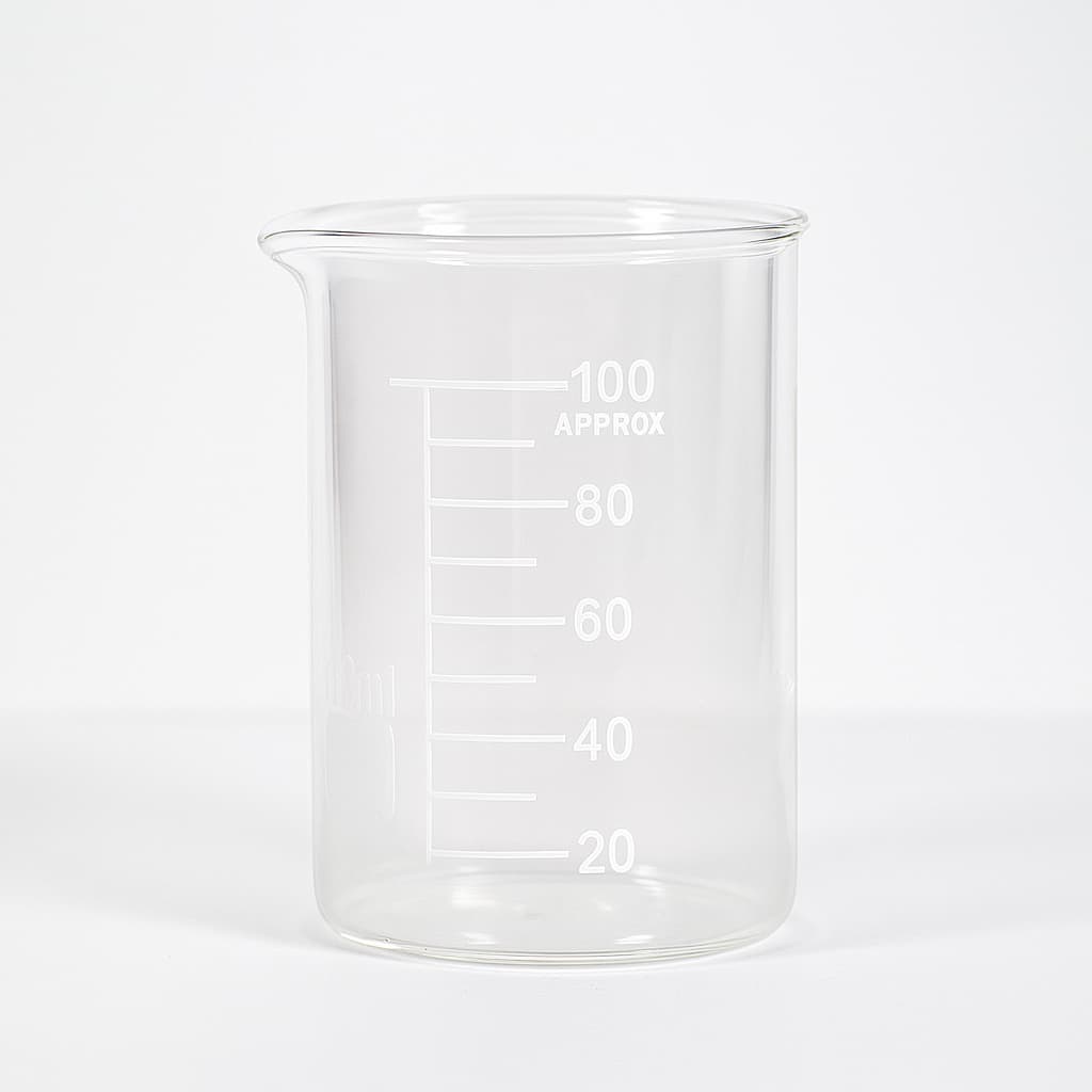 Copo Becker Vidro Medidor 100mL Experimento Científico Cozinha Escola