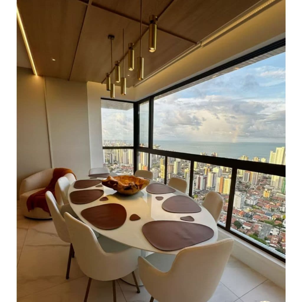 kit jogo americano mesa posa em courino luxo decoração + brinde