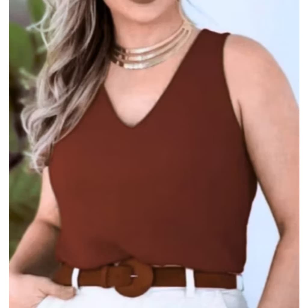 Blusa Regata Feminina Alça Larga Grossa Duna Regata Lisa Básica Elegante