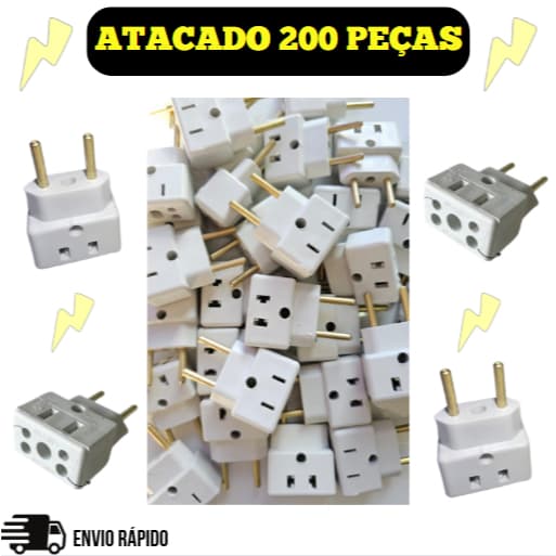 Kit Adaptador Tomada Benjamin Bob Esponja 10A/20A (Branco - 250V - Bivolt)