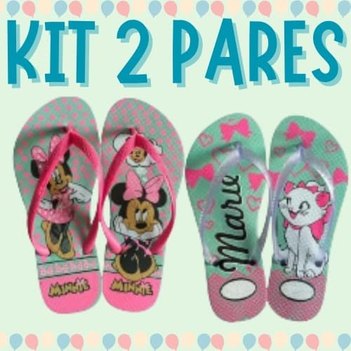 Kit 2 Pares de Chinelo Infantil Feminino Menina Leve Macio Mais Vendidos 2025