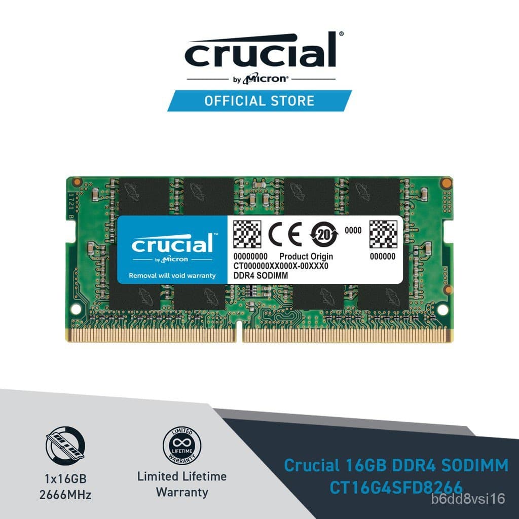 Memória RAM Crucial 16GB DDR4 2666MHz – Notebook