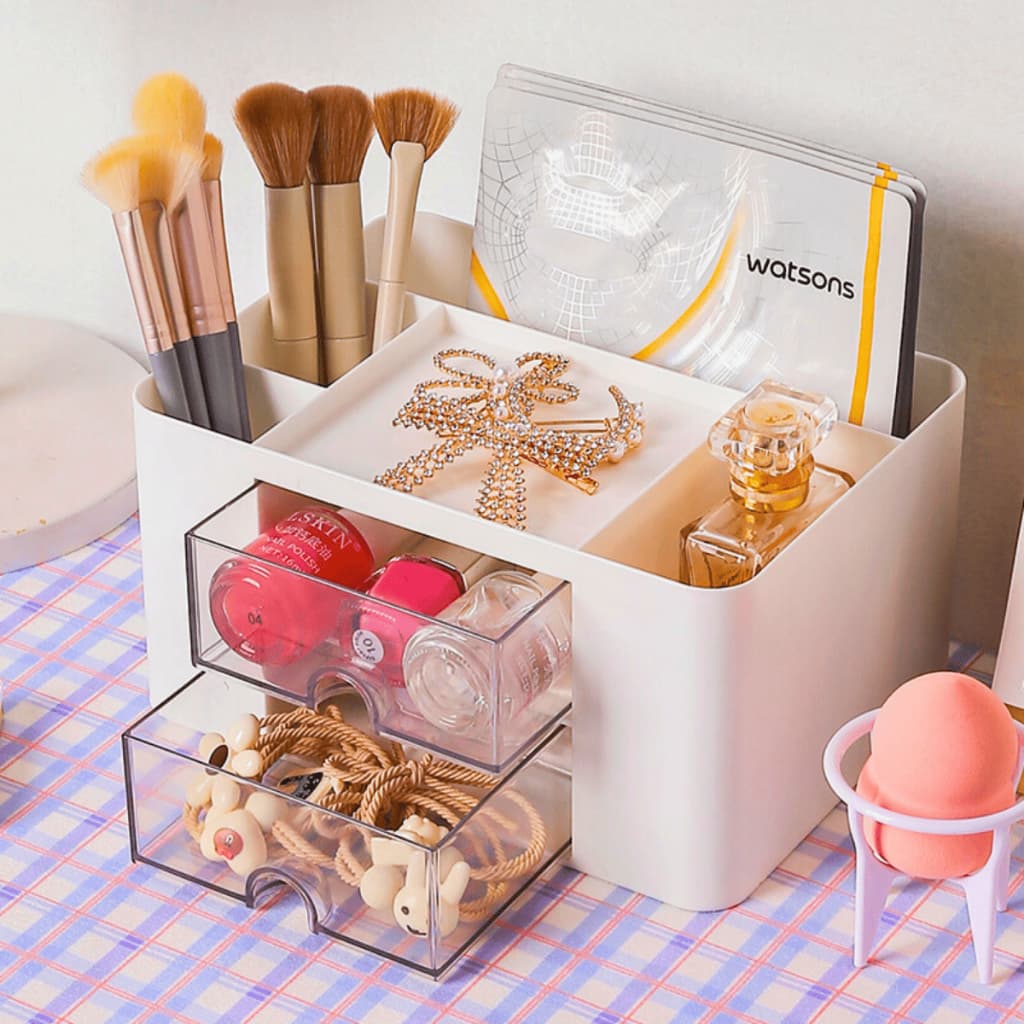 Porta Maquiagem Cosmético Organizador Escritório Mesa Gaveta Multiuso Porta Treco Caneta Penteadeira