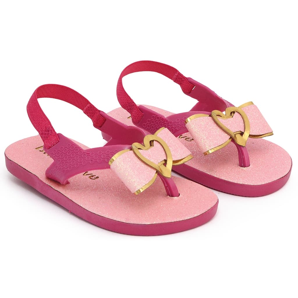 Sandália Chinelo Bebê Menina Feminino Com Elástico Confortável Macio