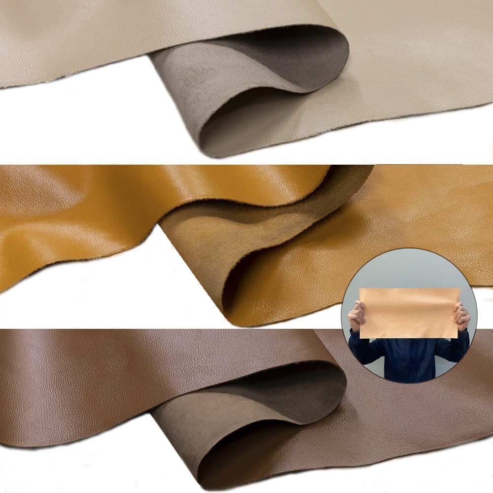 Kit 3 Placas Couro Legítimo 25x35cm Fly - Retalho Painel Pedaço de Couro Bovino - Escolha as Cores