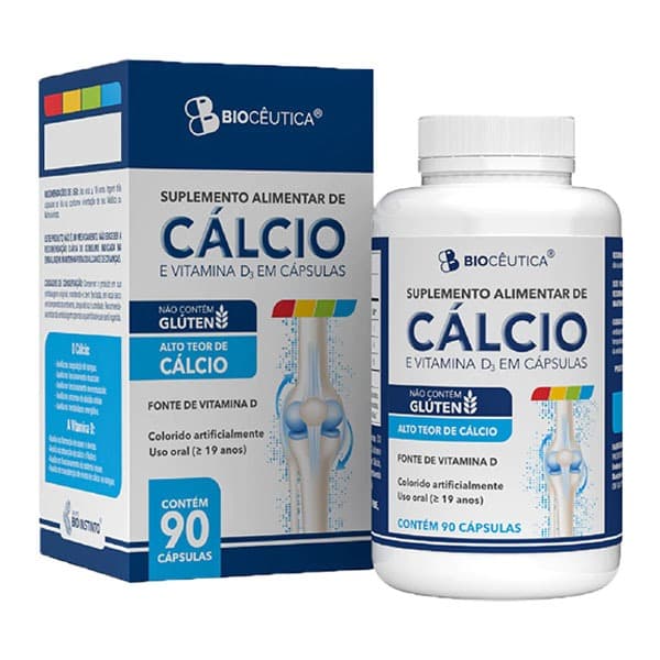 CÁLCIO E VITAMINA D3 90 Cápsulas Biocêutica
