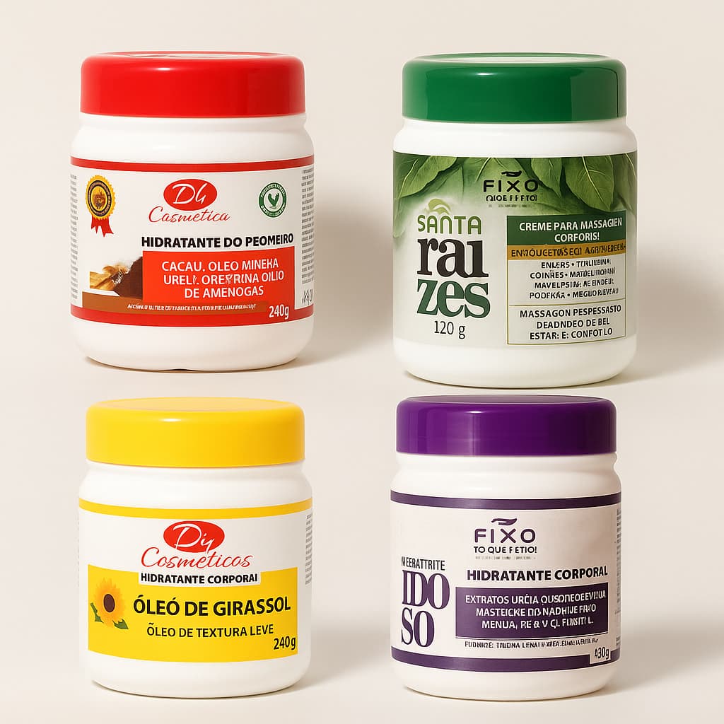 Hidratantes Pedreiro 240gr e 120gr | Idoso 240gr | Santa Raiz 120gr | Óleo de Girasol 240gr