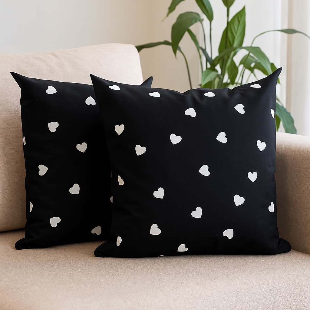 Kit 2 capas de almofadas com ziper decoração sala sofa quarto 45x45  algodão decorativas