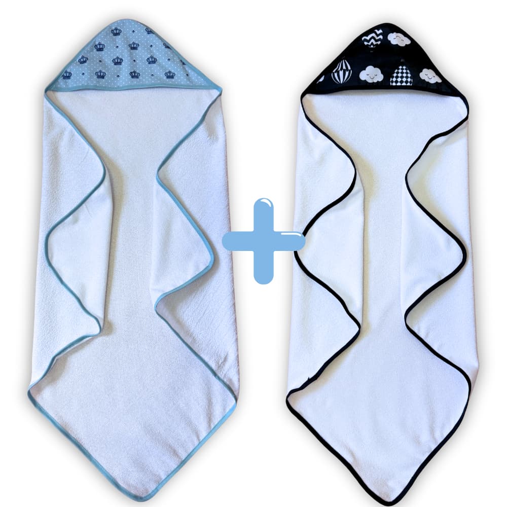 Kit 2 Toalhas de Banho para Bebê com Capuz Forrado