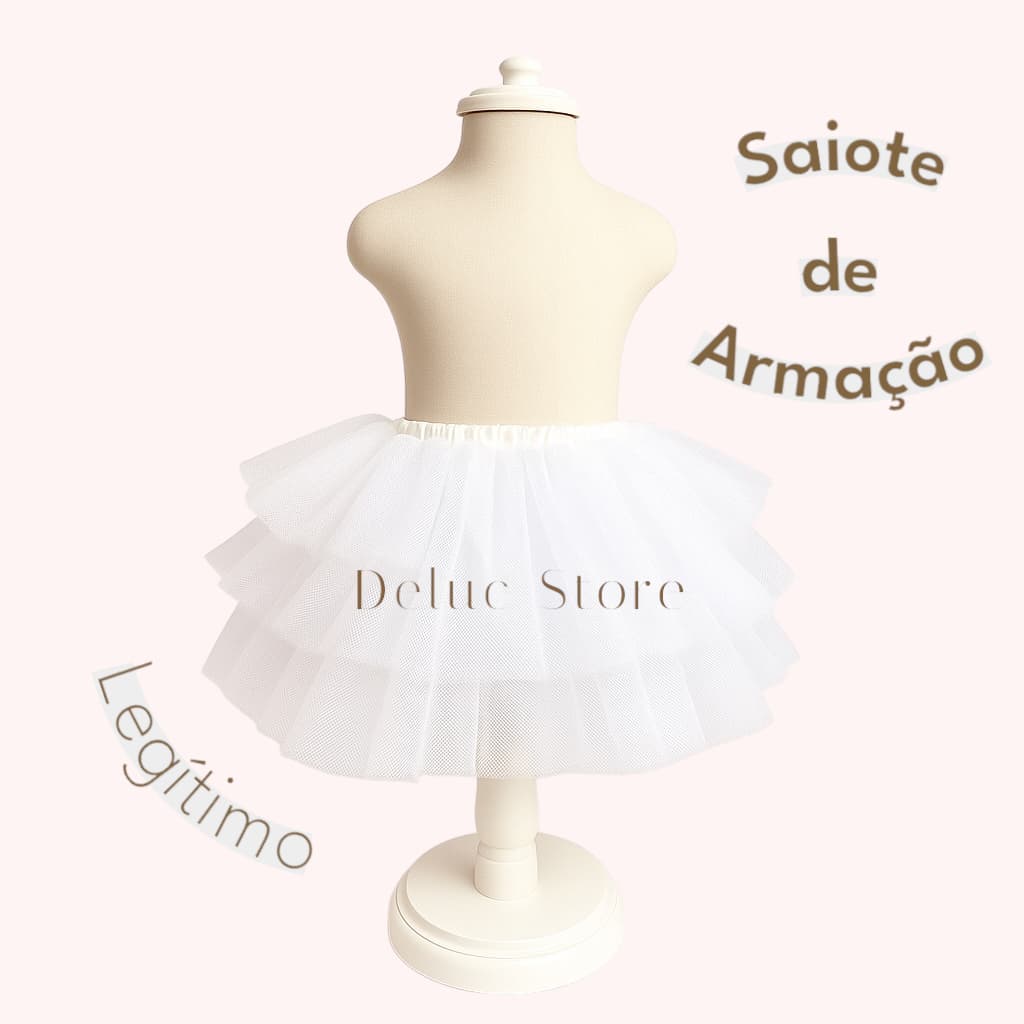 Saiote Anágua Tutu Infantil para Vestido de Festa Menina Saia de Armação Volumoso