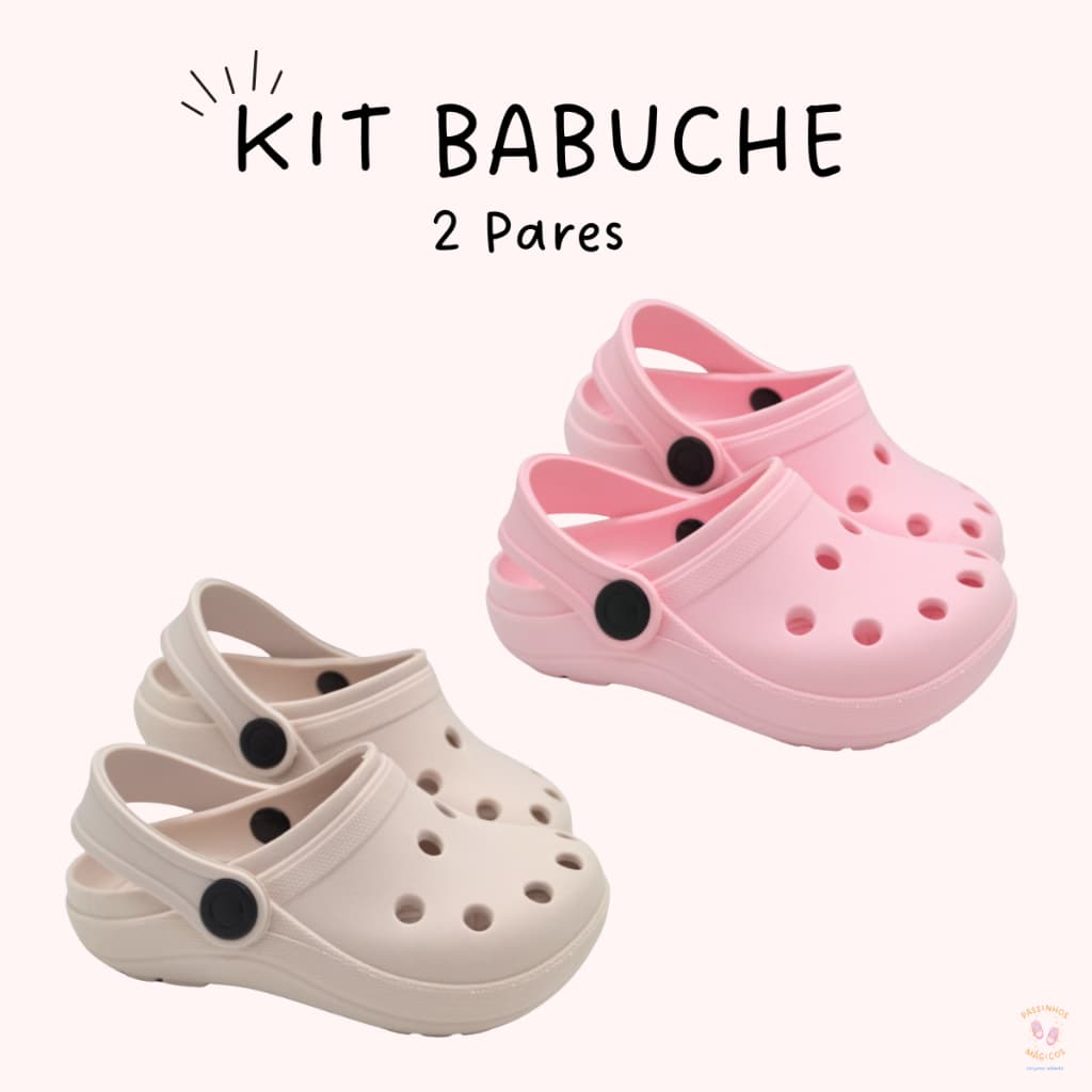Kit 2 pares Babuche Sandália Infantil Várias Cores Infantil Menina Menino