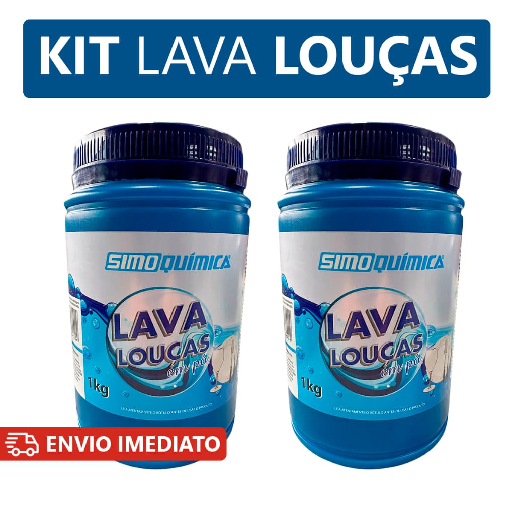 Sabão Detergente Em Pó para Máquina de Lavar Louças 1kg Simoquímica Limpeza Profunda Brilho