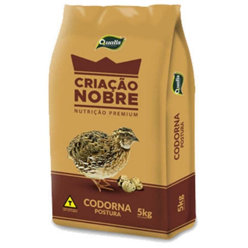 Ração Codornas Criação  Nobre  Rica em 22% de proteína pacote de 5kg