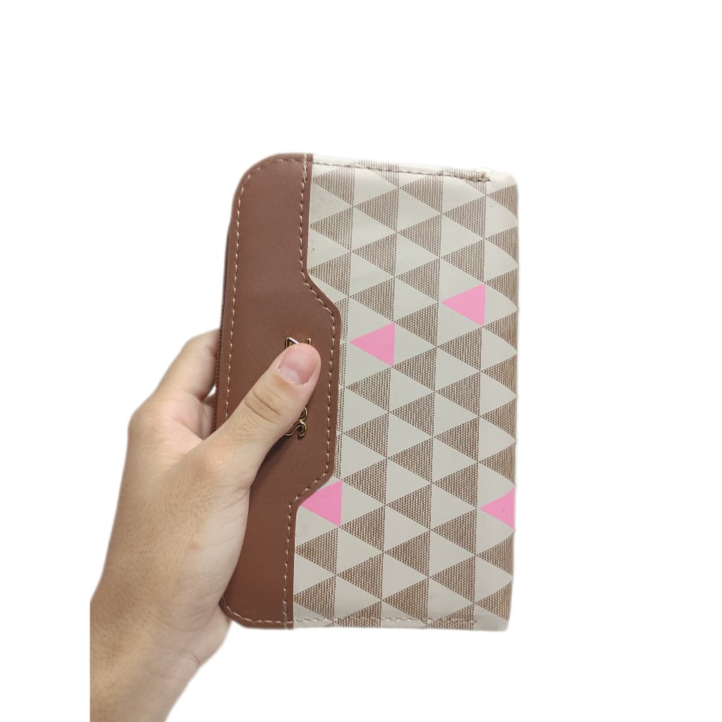 carteira feminina de zíper, com porta moeda, dividida