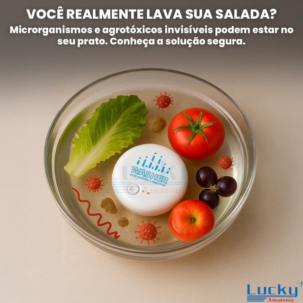 Lavadora de Frutas e Verduras Ultrassônico Inovação Recarregável USB Remove Agrotóxicos e Bactérias