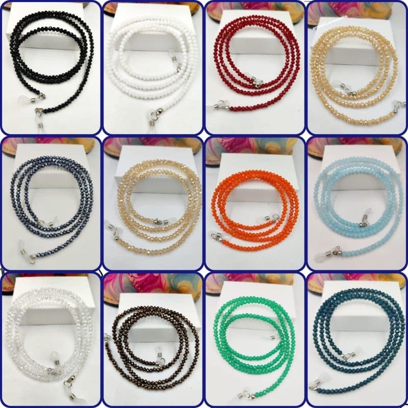 Cordinha para Óculos/ Corrente para Óculos- Salva Óculos-Modelo Cristal- Várias Cores Disponíveis