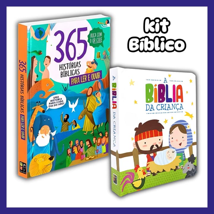 kit 2 Livros: 365 Histórias Bíblicas + A Bíblia da Criança