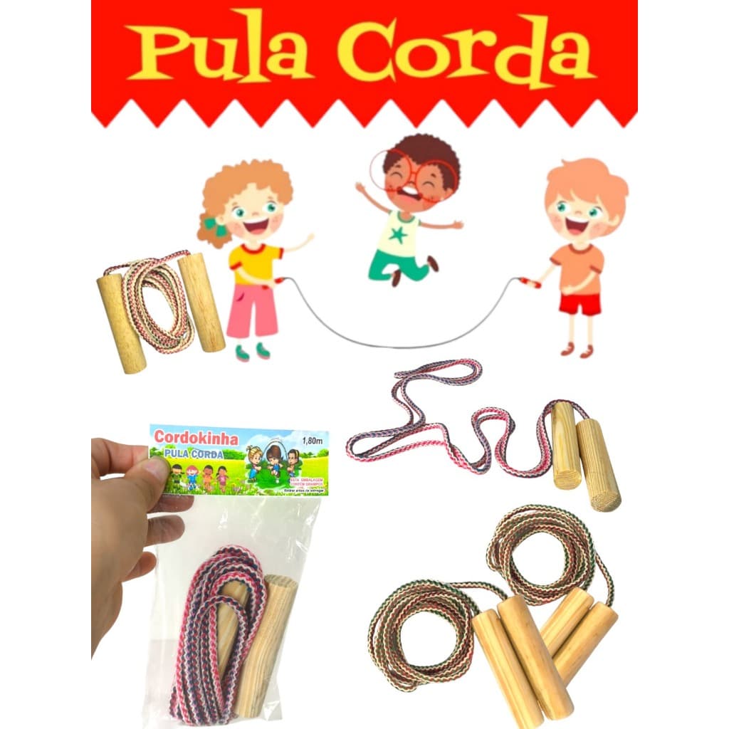Kit 10 Pula Corda 1,80 Metros Brinquedo Infantil Kit Festa Lembrancinha Aniversario Prenda Criança