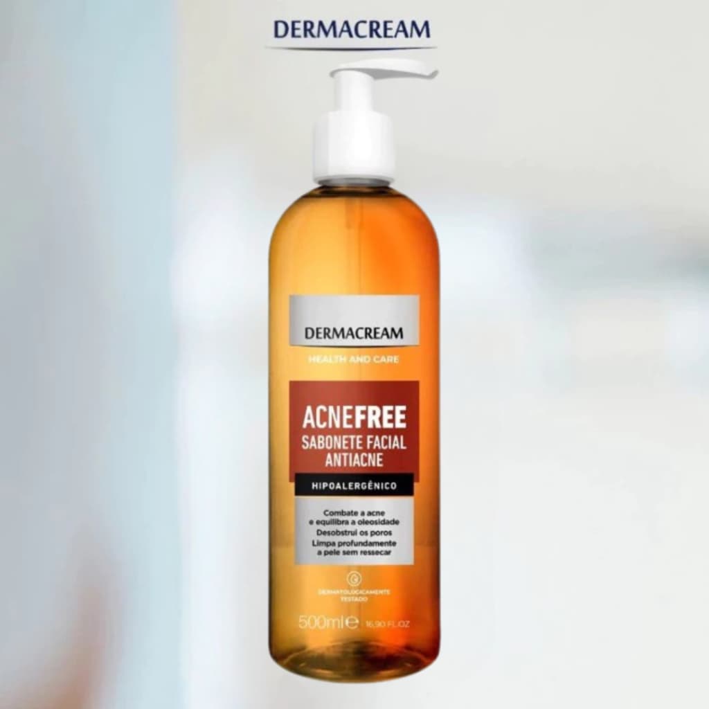 Sabonete Liquido Facial Anti Acne - Acne Free 500ml Dermacream