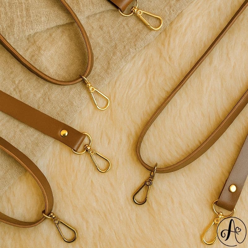 Kit c/ 3 unids alça para bolsa em couro Montana- FERRAGEM OURO VELHO OU DOURADA.