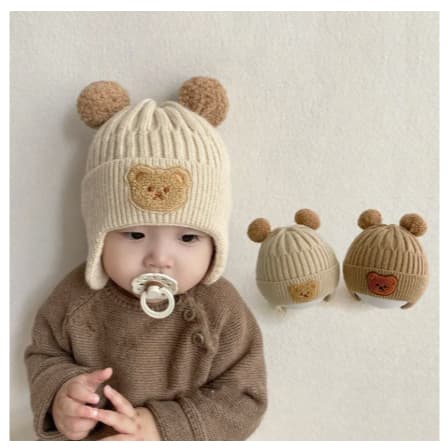 Gorro Touca De Frio Inverno Infantil Tricotado Forrada Dentro Para Criança Menino Menina Fofo