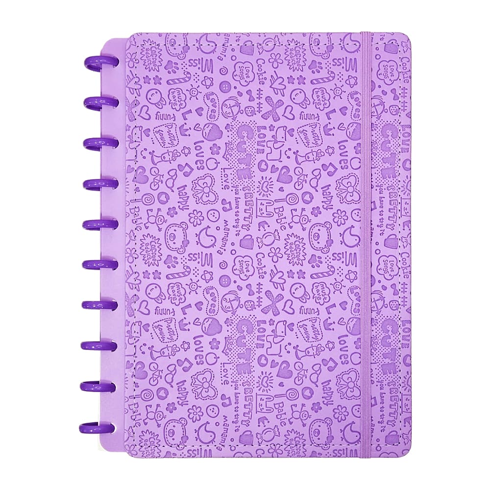 Caderno B5 Personalizado Roxo – 1 Matéria | Capa Dura Texturizada | 80 Folhas Pautadas