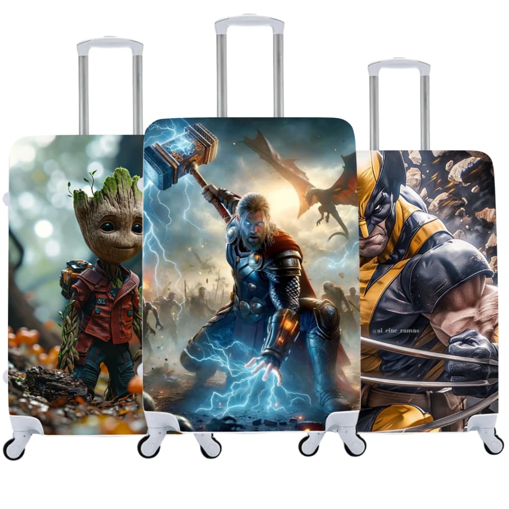 Capa de Mala Heróis Estilo e Proteção para Suas Viagens 02