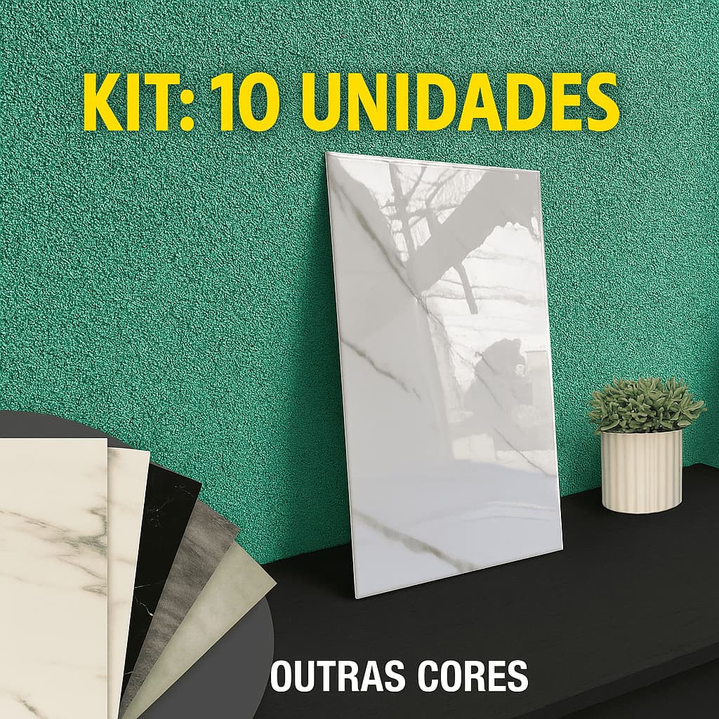 Kit 10 Placas 3d Revestimento De Parede Auto Adesivo Marmore 60x30cm Promoção 10 peças