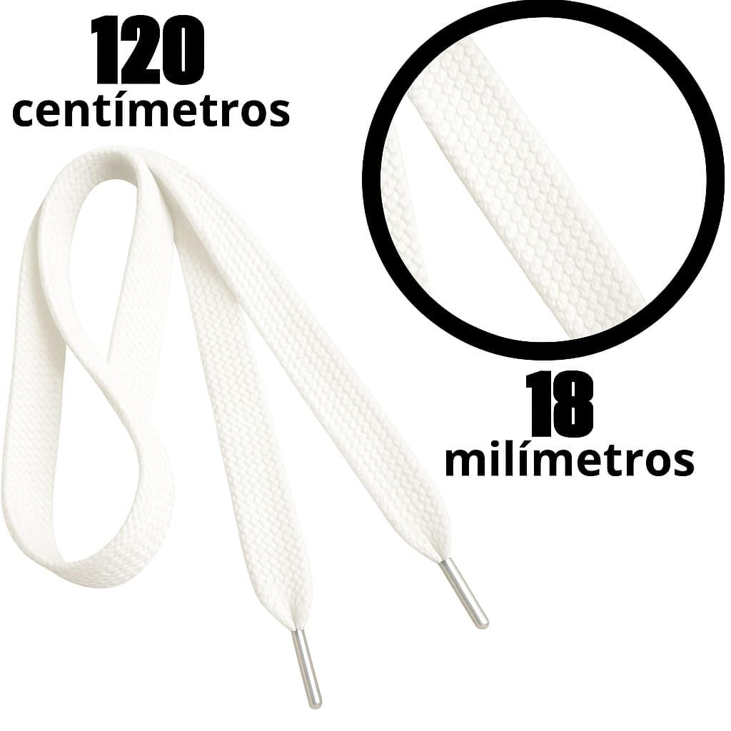 Cadarço BBOY 120cm BRANCO Largo Grosso 18mm – Resistência para Tênis sapatos mochilas Capuz Roupas