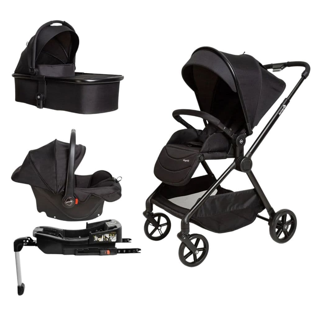 Carrinho de Bebê Magnific 5 em 1 Trio Base ISOFIX e Moisés Safety