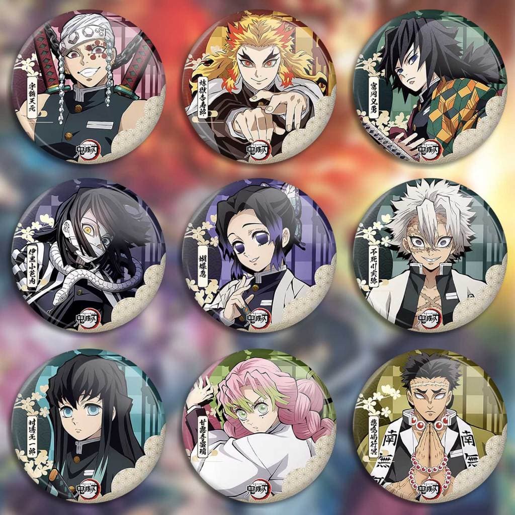 botons kimetsu no Yaiba broches demon Slayer, buttons, pins kimetsu personagens