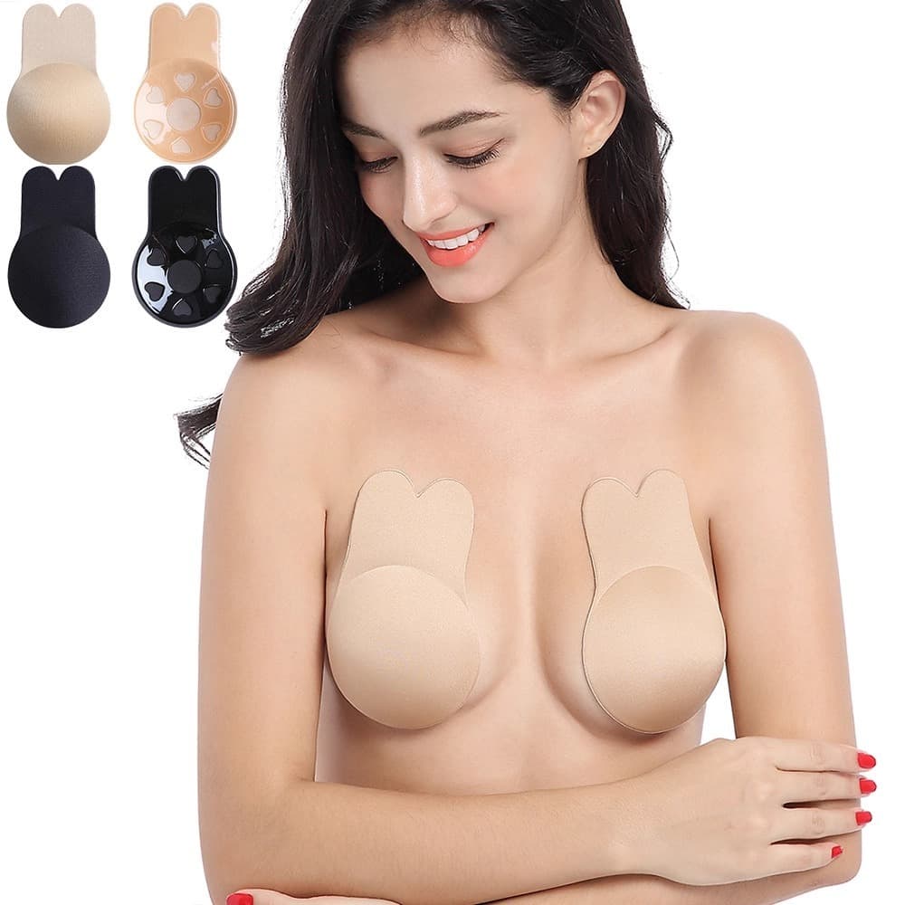 Kit Pare Sutiã Adesivo Levanta Seio Invisible Pushup tipo Orelha De Coelho